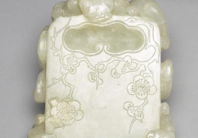 图片[3]-Jade ink stone with plum branch design, late Ming to Qing dynasty-China Archive